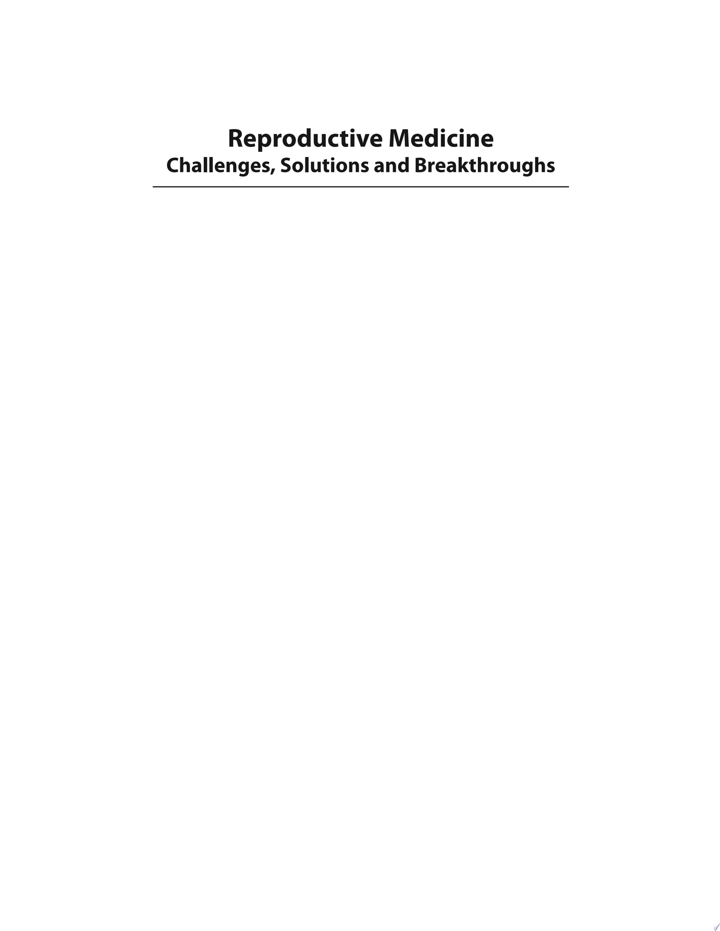 Reproductive Medicine for the MRCOG